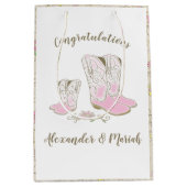 Cowgirl Baby shower Land Western roze meisje Medium Cadeauzakje (Voorkant)