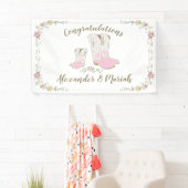 Cowgirl Baby shower Land Western roze meisje Spandoek (Insitu)