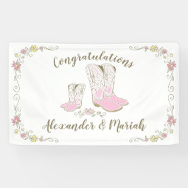 Cowgirl Baby shower Land Western roze meisje Spandoek
