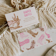 Cowgirl Baby shower Luier Raffle Tickets
