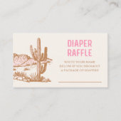 Cowgirl Baby shower Luier Raffle Tickets Informatiekaartje (Voorkant)