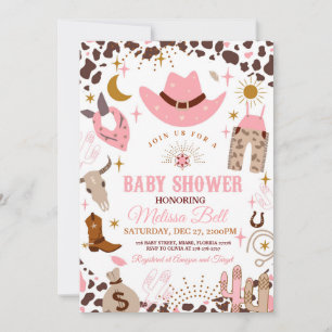 Cowgirl Baby shower nodigt Wild West Invitatio uit Kaart