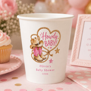 Cowgirl Baby Shower Papieren Beker