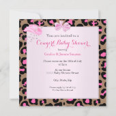 Cowgirl Baby shower Roze leopard Meisje Etnische Kaart (Achterkant)