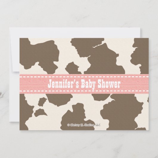 Cowgirl Baby Shower-uitnodigingen Kaart (Achterkant)