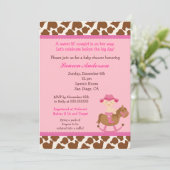 Cowgirl Baby Shower-uitnodigingen Kaart (Staand voorkant)