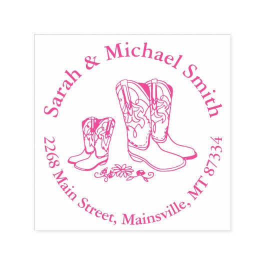 Cowgirl Baby shower Zelfinktende Stempel (Design)