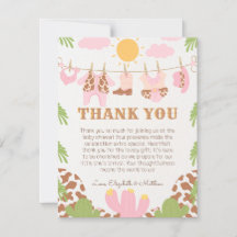 Cowgirl Baby waslijn Western bedankkaart