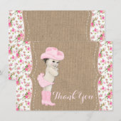 Cowgirl babyshower bedankkaart (Voorkant / Achterkant)