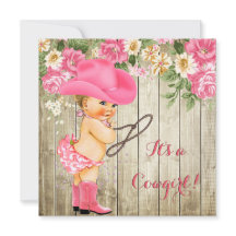 Cowgirl babyshower roze laarzen bloem blond baby