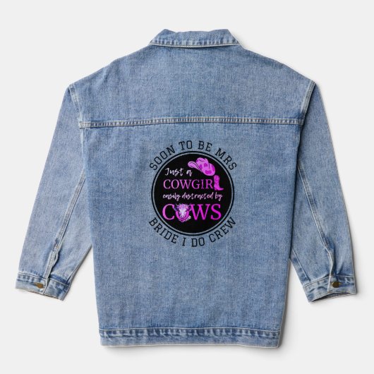 Cowgirl Bachelorette BRIDE I DO CREW Denim Jacket (Achterkant)