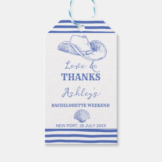 Cowgirl Bachelorette dank u gunsten Cadeaulabel (Voorkant)