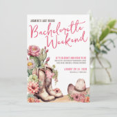 Cowgirl Bachelorette Feest Kaart (Staand voorkant)