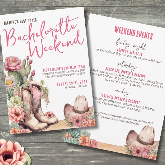 Cowgirl Bachelorette Feest Kaart
