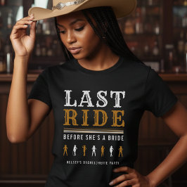 Cowgirl Bachelorette Feest Laatste Rit Bruin & Zwa T-shirt
