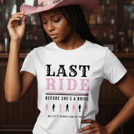 Cowgirl Bachelorette Feest Laatste Rit Roze & Wit T-shirt