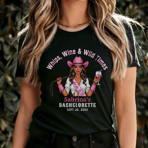 Cowgirl Bachelorette Feest Zwepen Wijn & Wilde Tij T-shirt