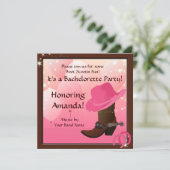 Cowgirl Bachelorette Party - Aangepaste uitnodigin Kaart (Staand voorkant)