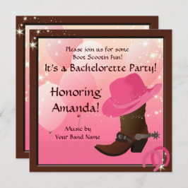 Cowgirl Bachelorette Party - Aangepaste uitnodigin Kaart