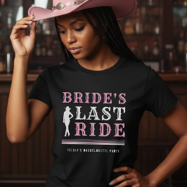 Cowgirl Bachelorette Party Bruids Laatste Rit Roze T-shirt