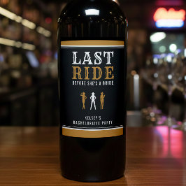 Cowgirl Bachelorette Party Laatste Rit Bruin Wijn Etiket