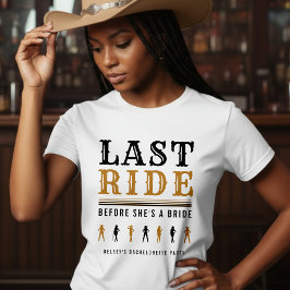 Cowgirl Bachelorette Party Laatste Rit Bruin & Wit T-shirt
