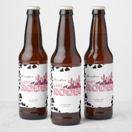 Cowgirl bachelorette party Last Rodeo Bier Etiket