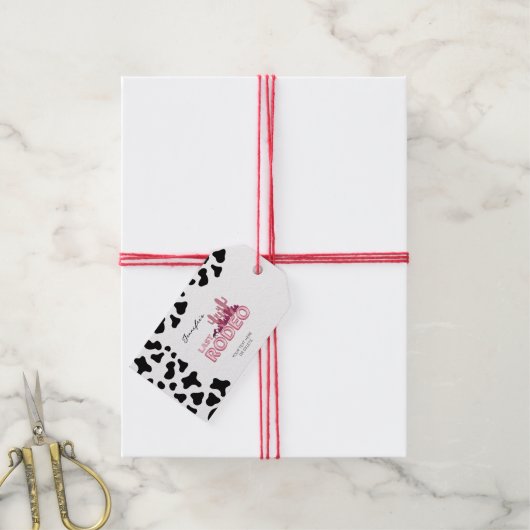 Cowgirl bachelorette party Last Rodeo Cadeaulabel (Met Touw)