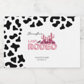 Cowgirl bachelorette party Last Rodeo Likeurfles Etiket (Enkel label)