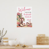 Cowgirl Bachelorette Party Welkomstbord Poster (Keuken)