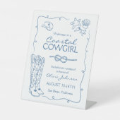 Cowgirl Bachelorette Weekend Party Reclamebord Met Voetstuk (Voorkant)