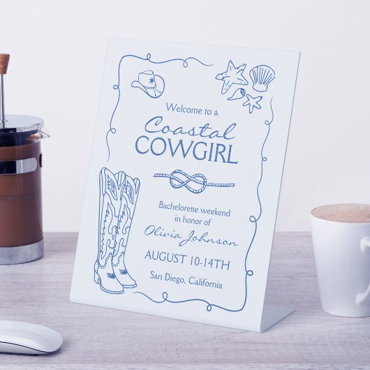 Cowgirl Bachelorette Weekend Party Reclamebord Met Voetstuk