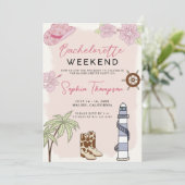 Cowgirl Bachelorette Weekend Uitnodiging (Staand voorkant)