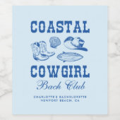 Cowgirl Bachelorette Weekend Wijn Etiket (Enkel label)