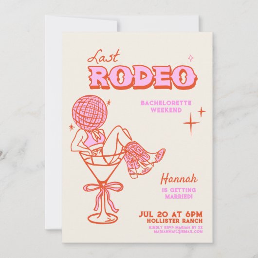 Cowgirl Bachelorette Western Beach Party Kaart (Voorkant)