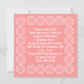 Cowgirl Bandana roze uitnodigingen gaan Westerne p (Achterkant)