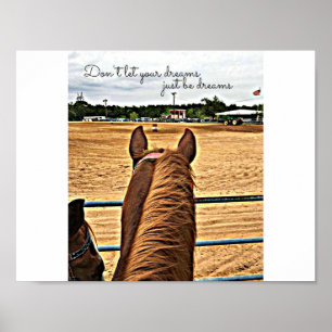 Cowgirl Barrel Racer Motivatie Quote Poster