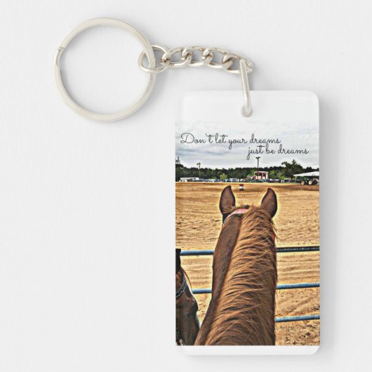 Cowgirl Barrel Racer Motivatie Sleutelhanger (Voorkant)