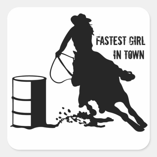 Cowgirl Barrel Racer Rodeo Glossy Sticker (Voorkant)