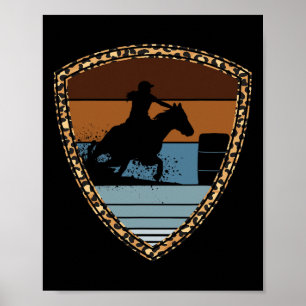 Cowgirl Barrel Racing Paardrijden Rodeo Ropin Poster
