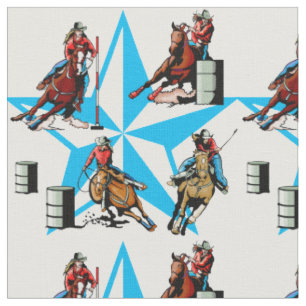 Cowgirl Barrel Racing Pole Bending Rodeo Fabric Stof