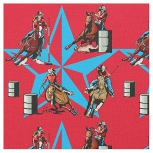 Cowgirl Barrel Racing Pole Bending Rodeo Fabric Stof