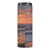 Cowgirl Beach Ride Sunset Gulls Thermosbeker (Achterkant)