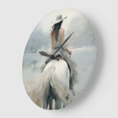 Cowgirl Beach Ride Westerne & Kust Elegantie Grote Klok (Hoek)