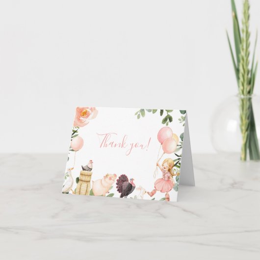 Cowgirl bedankt kaart (Voorkant)