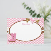 Cowgirl Bedankt voor je kaarten (Staand voorkant)