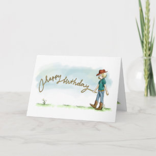 Cowgirl Birthday Card Kaart