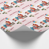 Cowgirl Birthday Gift Wrap Cadeaupapier (Hoek)
