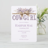 Cowgirl Birthday Invitation | Farm Theme Kaart (Staand voorkant)