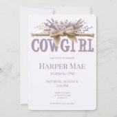 Cowgirl Birthday Invitation | Farm Theme Kaart (Voorkant)